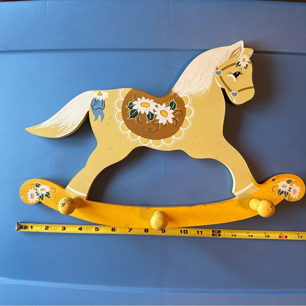 Vintage Rocking Horse Wall Hook Towel/clothing rack Children